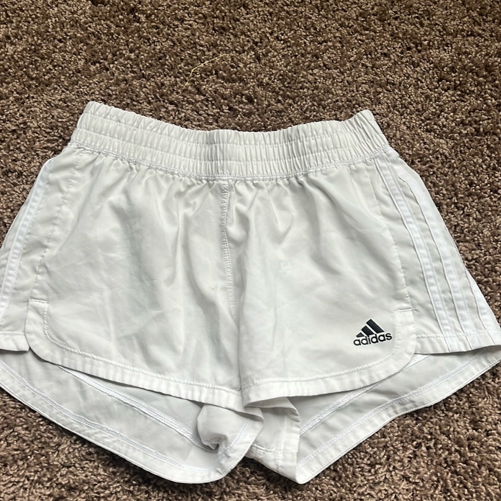 White Adidas shorts